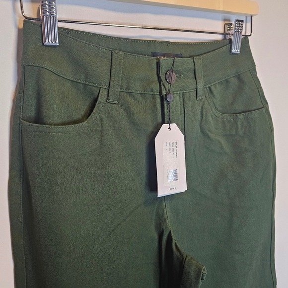 Universal Standard Twill Crop Pants Duffle Bag Green USPA0632 Size 0 - Picture 3 of 7